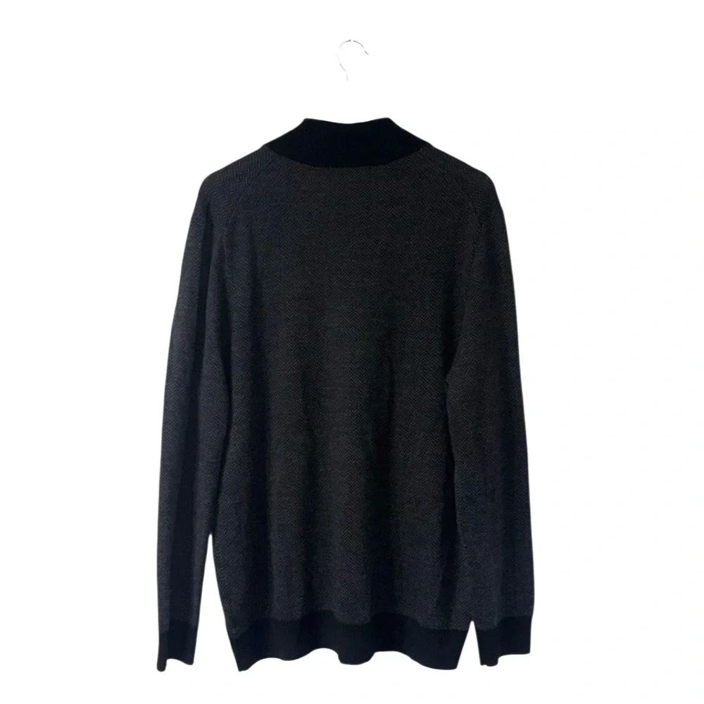 Brooks Brothers Men’s 100% Extra Fine Merino Wool Charcoal Grey Sweater Size XL